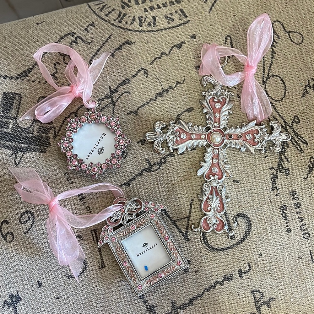 Three Pink Ornaments